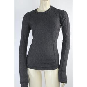 Lululemon Long Sleeve Shirt Top Grey Heathered Thumbholes 4